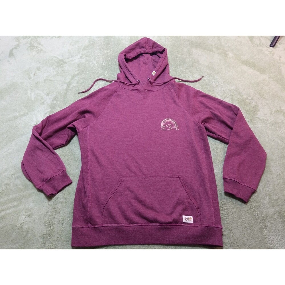 Pacific Creations Hawaii Hoodie Men Large Maroon Purple Ocean Inspired Sun Wave